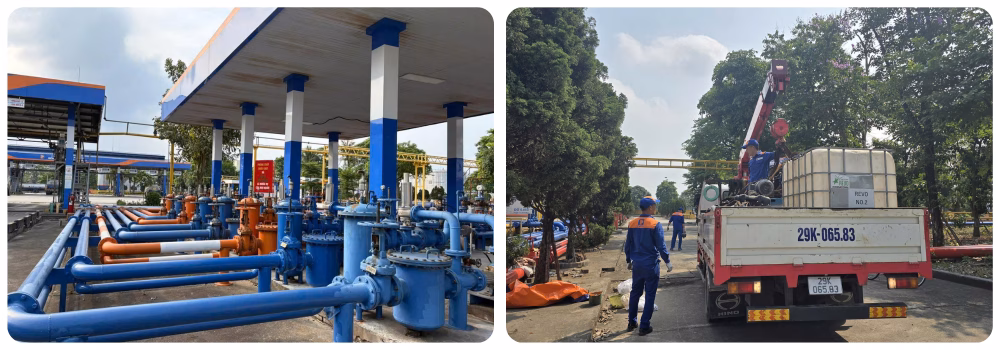 Công tác vận hành kỹ thuật chuyên sâu tại hệ thống kho chứa để chuẩn bị cho xăng E10.
